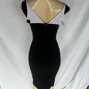 Tatyana Black and White Backless Dress